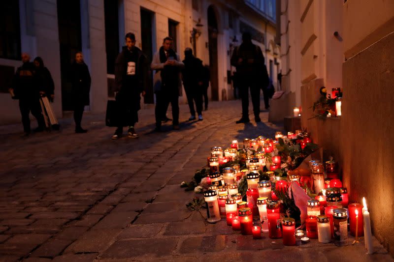 Site of a gun attack in Vienna