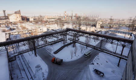 Eurasian Resources Group's (ERG) Aksu Ferroalloys Plant is seen in the town of Aksu, north-eastern Kazakhstan, February 19, 2018. REUTERS/Shamil Zhumatov