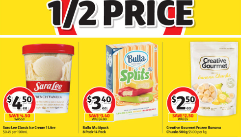 Some groceries selling at 50 per cent off at Coles on the week starting August 14.