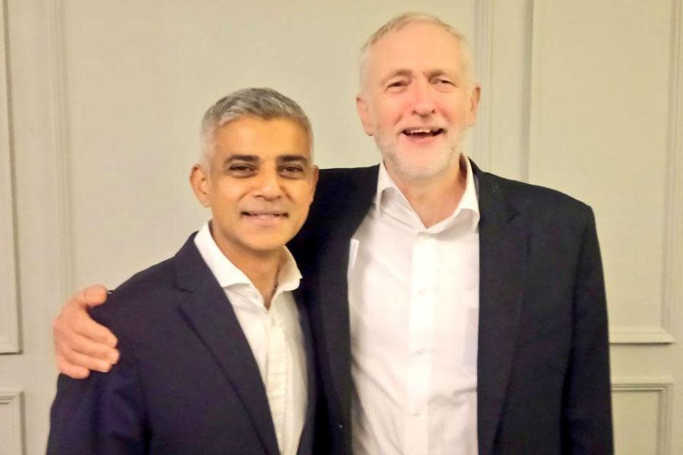 Water under the bridge? Sadiq Khan with Jeremy Corbyn in Brighton: Twitter.com/SadiqKhan