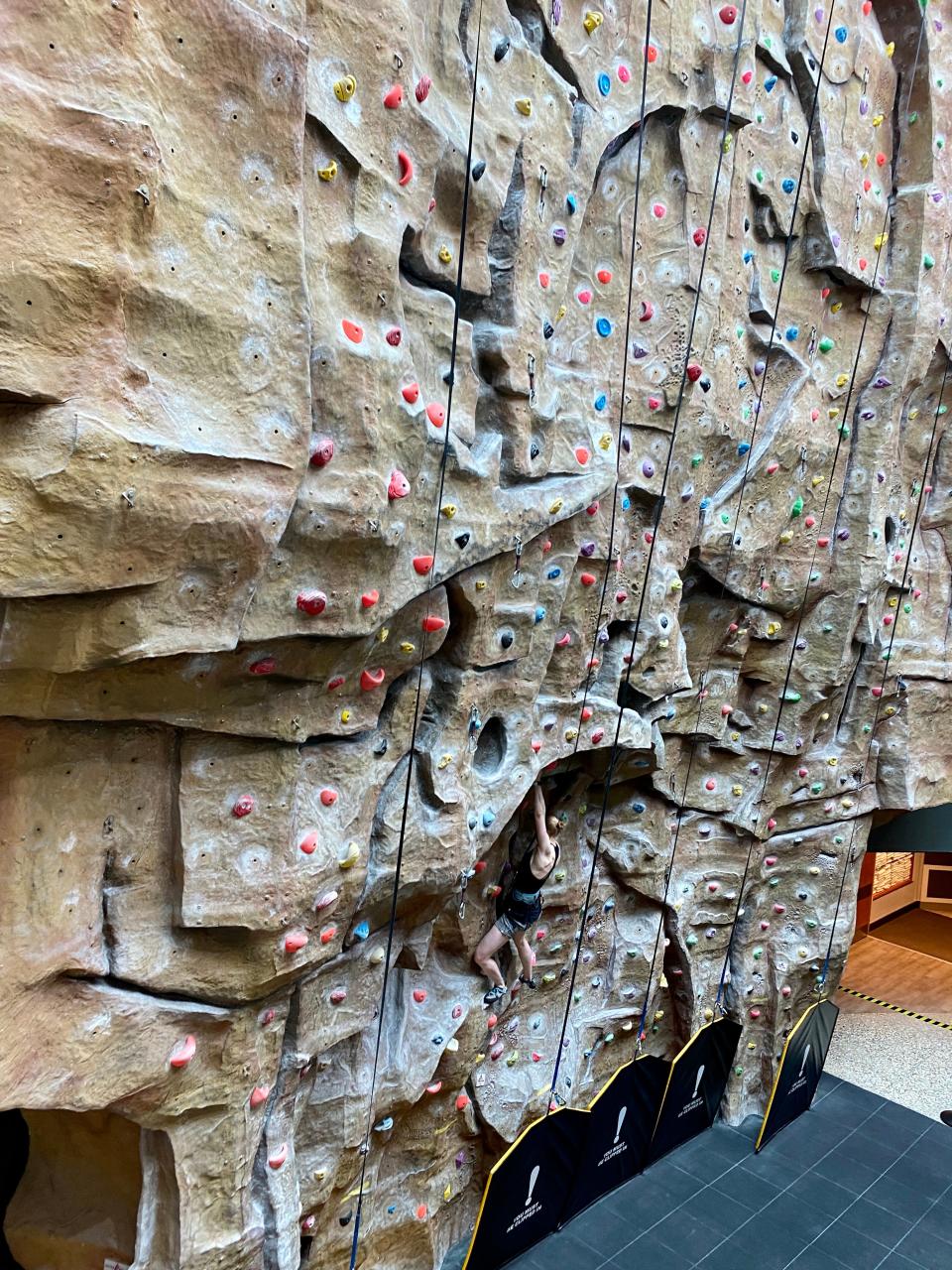 Rock climbing wall at Third Space