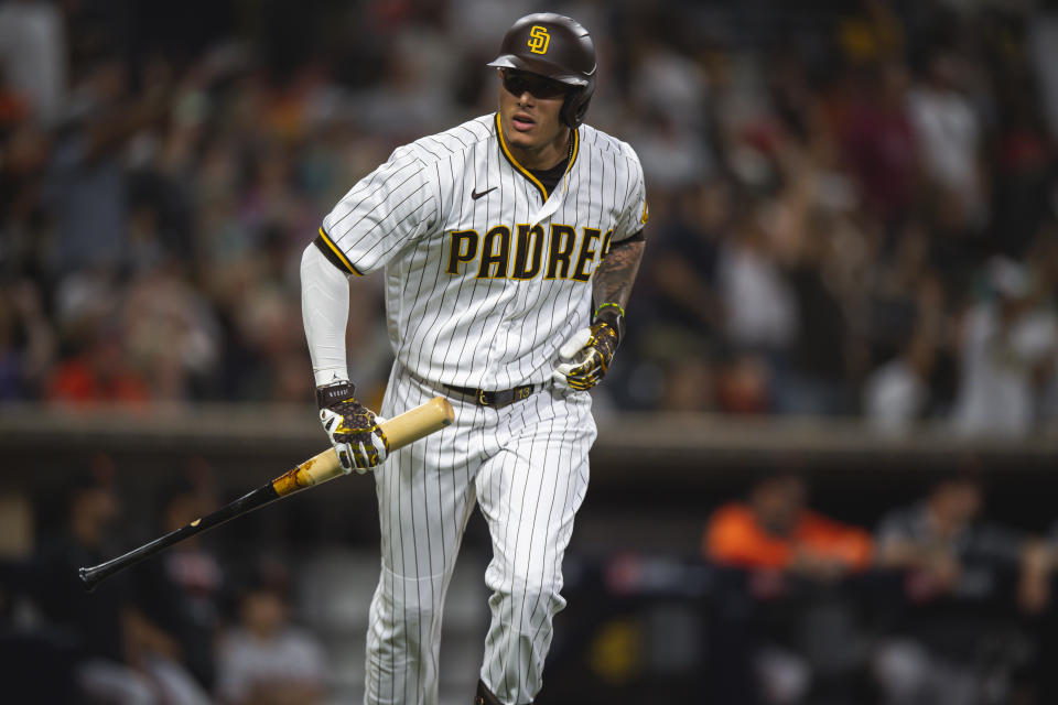 Manny Machado #13 of the San Diego Padres is an MLB star