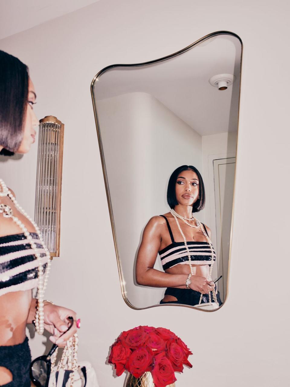 lori harvey getting ready for chanel cruise in miami 2023 show