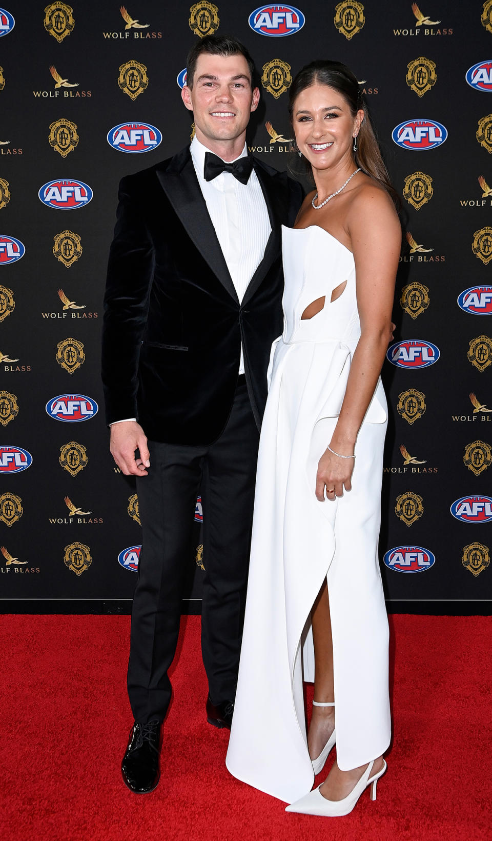 Jaegar O'Meara and Tory Packer at the Brownlow Medal 2021