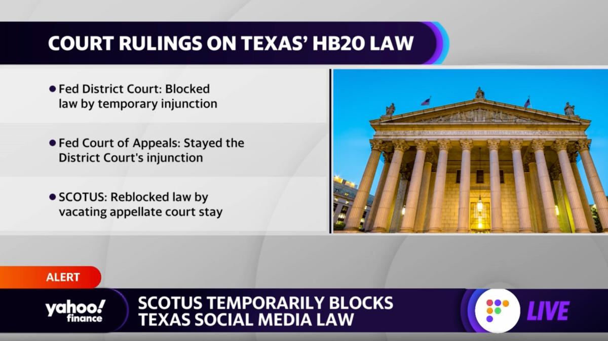 Supreme Court temporarily blocks Texas social media law