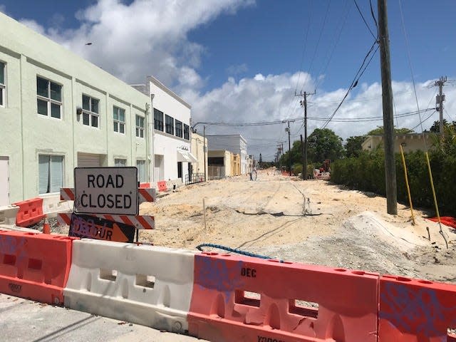 Railroad Avenue under repair, in West Palm Beach