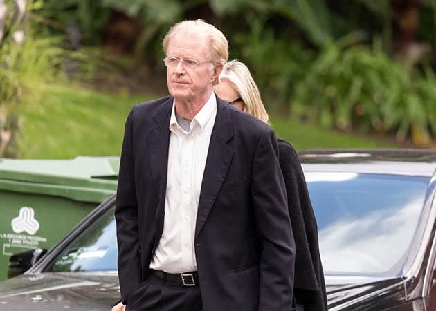 Actor Ed Begley Jr. arrives to farewell Carrie and Debbie. Source: Getty