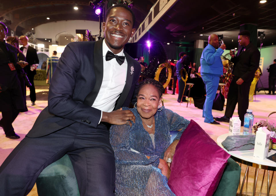 Damson Idris with his mother, Philippa Idris