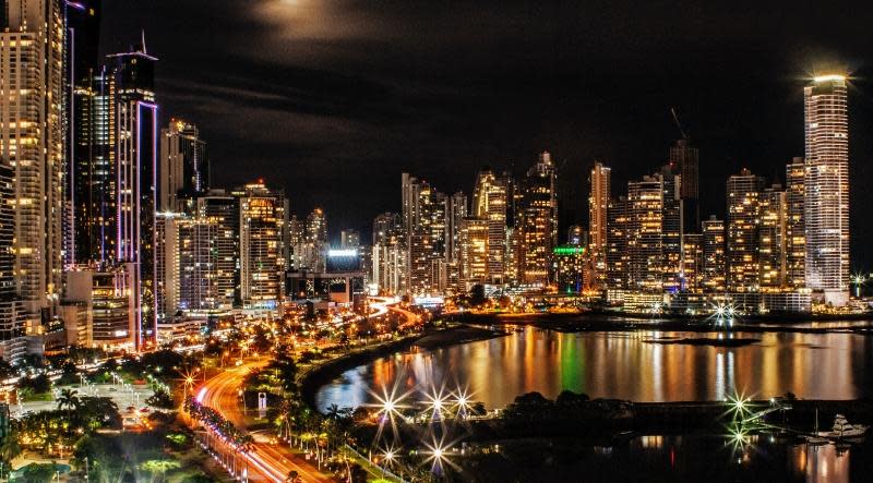 City lights in Panama City