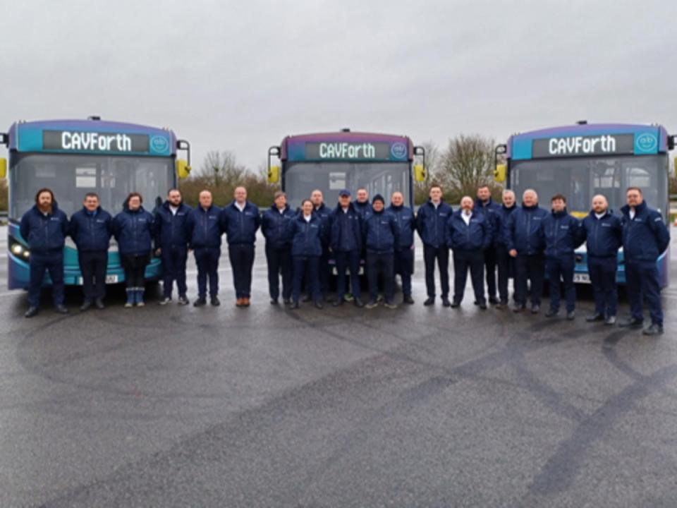 Staff on Scotland’s new autonomous bus service, CAVForth (Stagecoach)