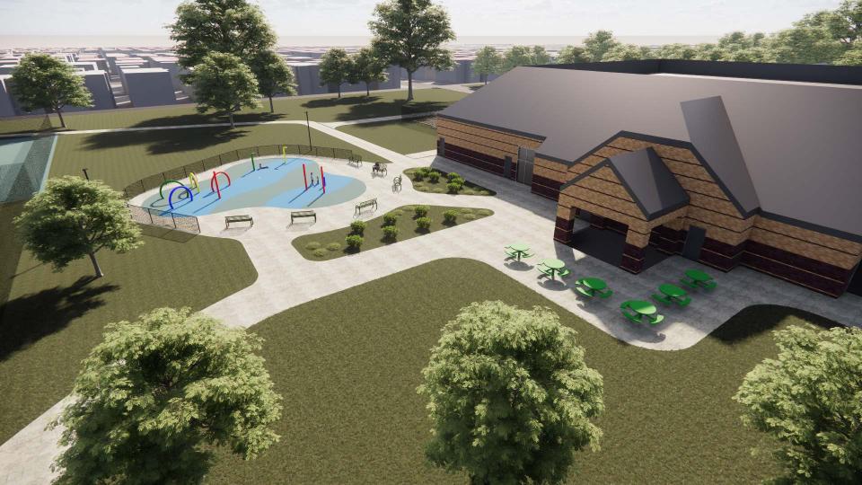 A rendering of the splash pad improvements to Sherman Park. The project is scheduled to be completed in two phases, with the construction to conclude in November.