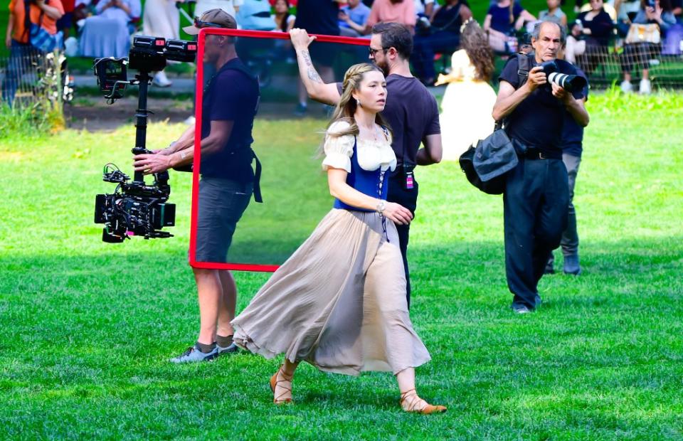 Jessica Biel, Timberlake’s wife, was spotted on set the same day Timberlake was arrested. GC Images