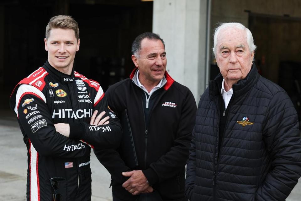 Roger Penske, pictured here with Team Penske IndyCar managing director Ron Ruzewski (center) and star driver Josef Newgarden (left), met with fellow team owners Saturday at Barber Motorsports Park after his team was caught entangled in IndyCar's most high-profile cheating scandal in decades.