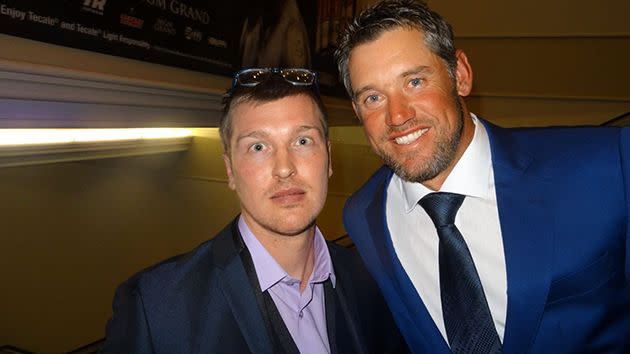 Steve Carruthers with Lee Westwood (SWNS.com)