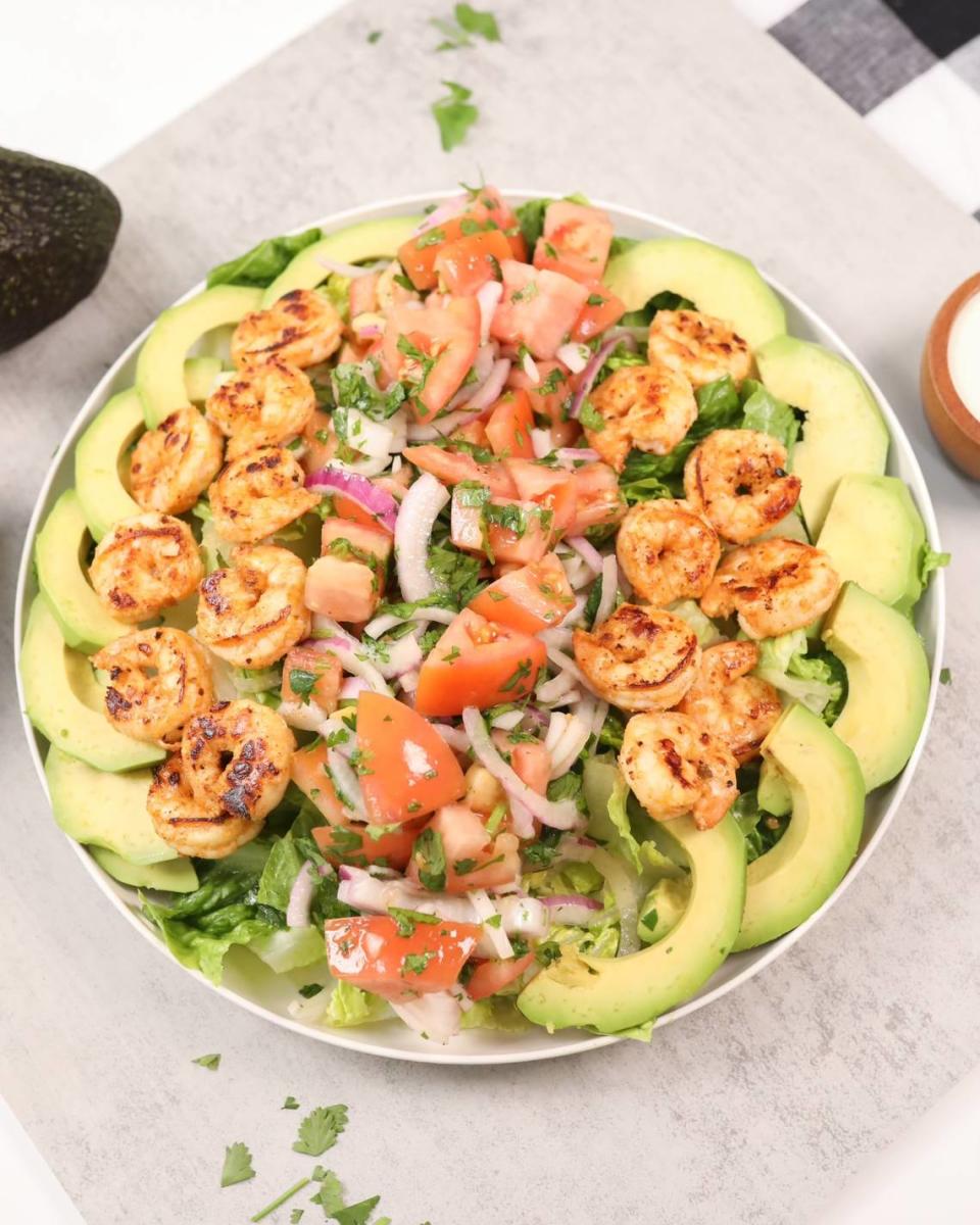 The grilled shrimp avocado salad at Chex Grill and Wings
