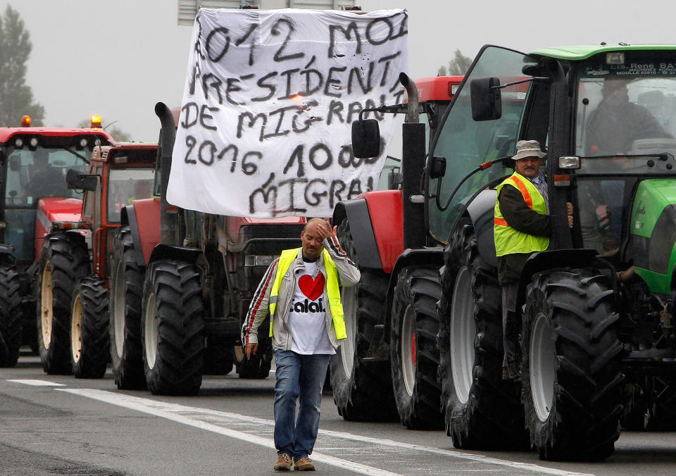 Roadblock in Calais, France