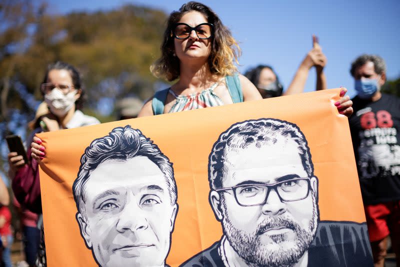 Protest for journalist Dom Phillips and indigenous expert Bruno Pereira, in Brasilia