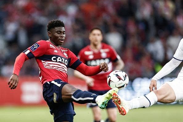 Lille's Cameroonian midfielder Carlos Baleba has agreed a move to Premier League outfit Brighton (Photo: SAMEER AL-DOUMY)