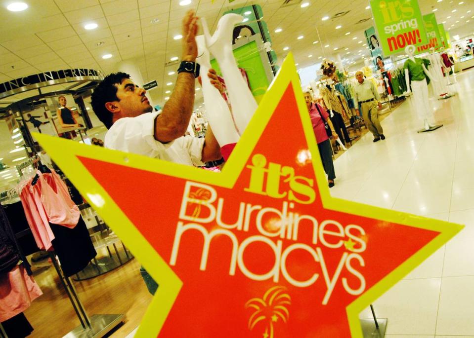 In this file photo from Jan. 22, 2004, the Florida-run Burdines merged with the New York-run Macy’s that month. For a year the South Florida stores used a hyphenated name to give a sense of local flavor. But by 2005, it was just Macy’s. This photo was taken at the Burdines store in Aventura Mall.