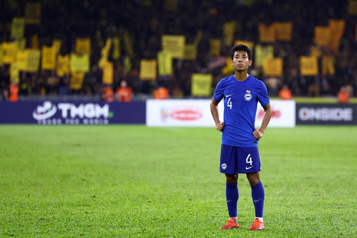 Singapore fullback Nazrul Nazari after the 1-4 loss to Malaysia during the AFF Mitsubishi Electric Cup. 