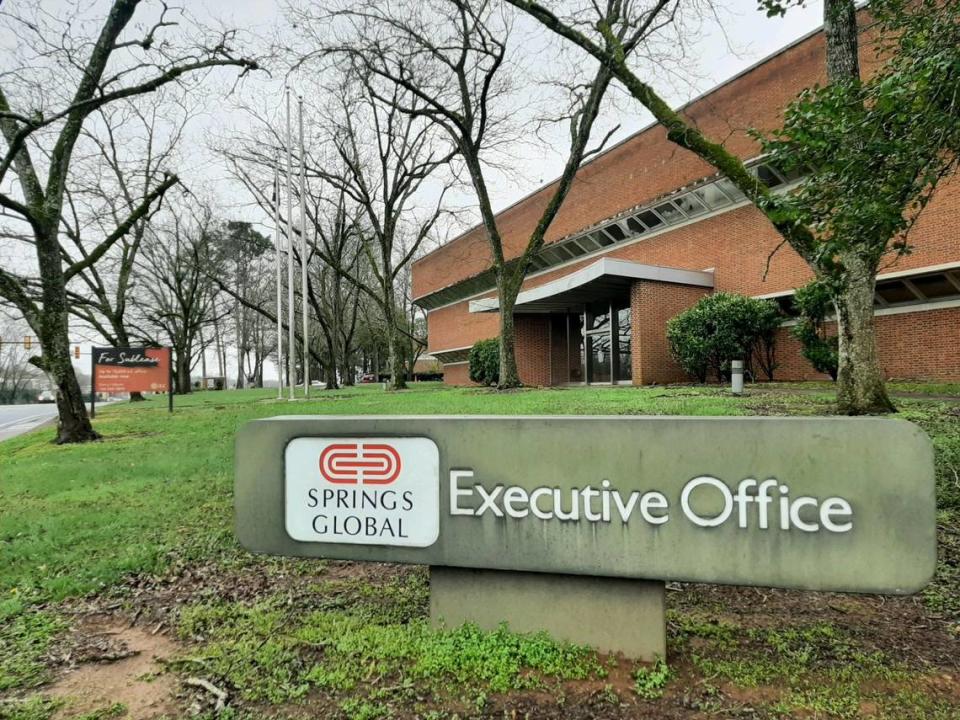 The former Springs Global headquarters building in Fort Mill will belong to the town by the end of May, officials announced Wednesday.