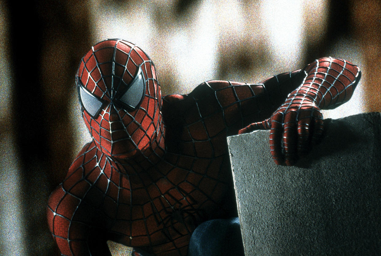 Spiderman in a scene from the film 'Spiderman', 2002. (Photo by Columbia Pictures/Getty Images)