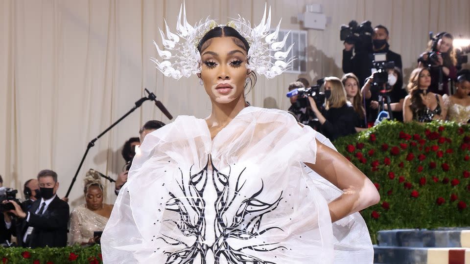 Model Winnie Harlow attends the 2022 Met Gala in a Van Herpen creation she deemed "a masterpiece." - Taylor Hill/Getty Images
