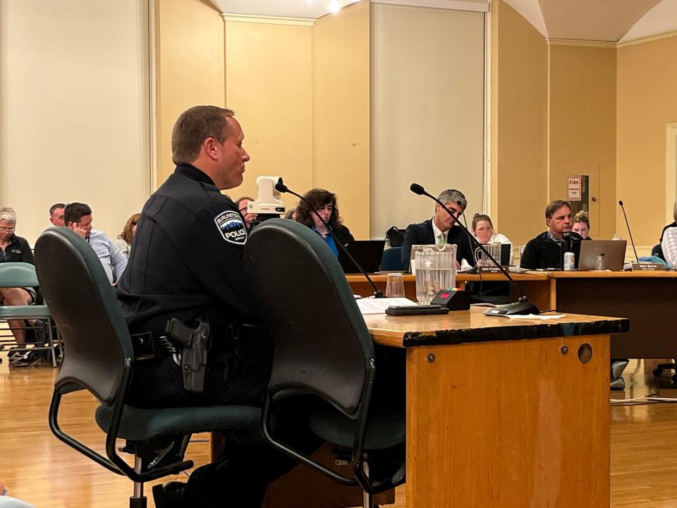 Chief Jon Murad listens to Burlington city councilors' comments before the vote on his appointment on June 5, 2023. The council approved of Murad's appointment as chief during the meeting.