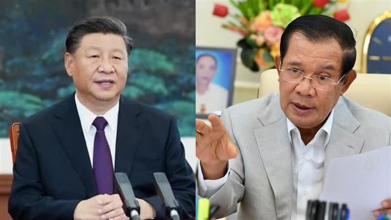 柬埔寨總理洪森喊話「台灣只是中國的一個省。」（圖／翻攝自新華社、洪森臉書）