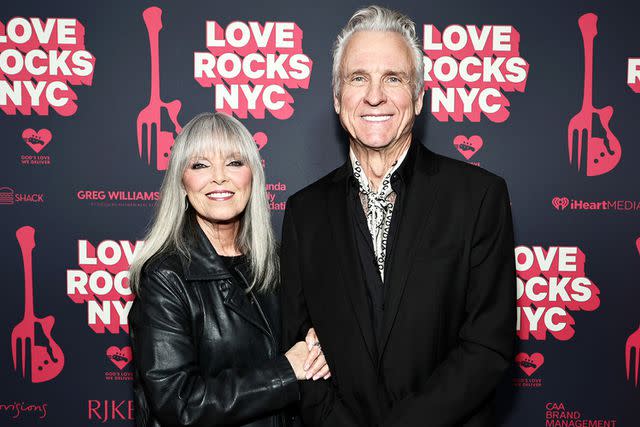 <p>Jamie McCarthy/Getty</p> Pat Benatar and Neil Giraldo in New York City in March 2023