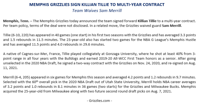 Grizzlies re-sign John Konchar to multi-year contract