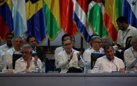 Regional leaders attend a speech of Cuban President Raul Castro during the Community of Latin American and Caribbean States (CELAC) summit in Bavaro, Punta Cana, Dominican Republic, January 25, 2017. REUTERS/Andres Martinez Casares