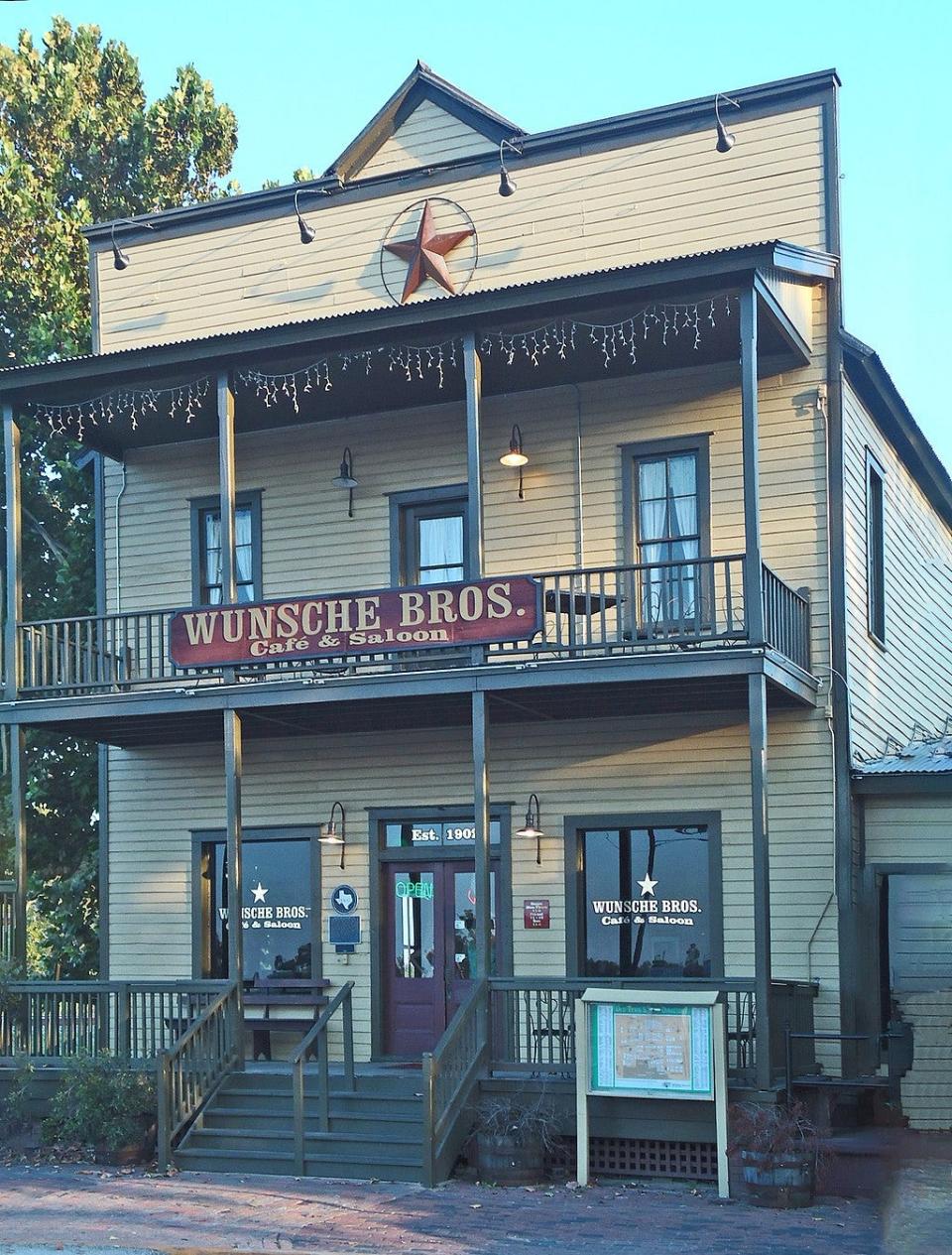 The 1902 Wunsche Bros. Café and Saloon is part of a district of historic buildings that attracts tourist to Old Town Spring north of Houston.