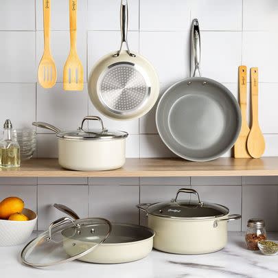 BuzzFeed's Goodful ceramic nonstick pot and pan set for 42% off