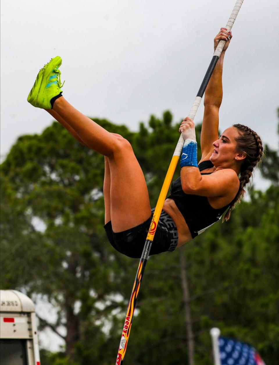 "Pole Vault in the Plaza" competition was held at Mercato in Naples, FL, Saturday, June 25, 2022. A mix of beginners and amateurs competed early in the day. It then progressed throughout the day with the highest level of both female and male pole vaulters competing. 