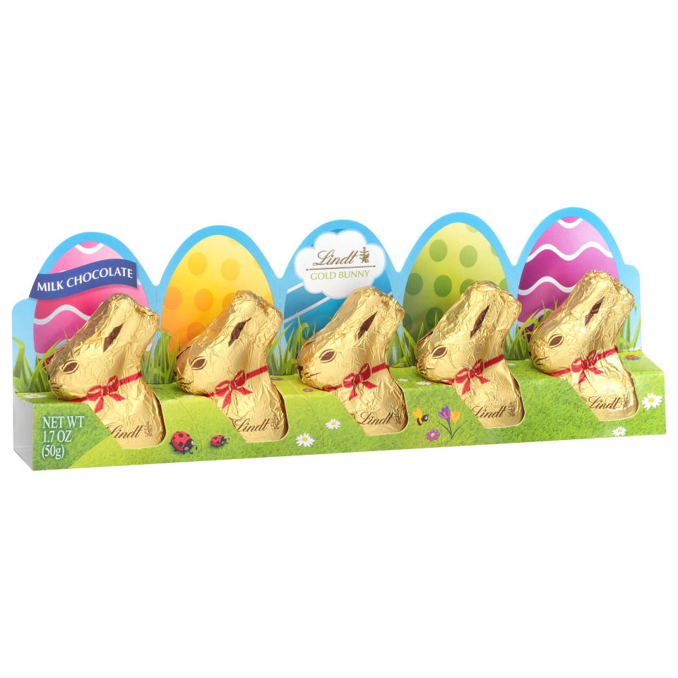 <p><a href="https://go.redirectingat.com?id=74968X1596630&url=https%3A%2F%2Fwww.walmart.com%2Fip%2FLindt-Gold-Bunny-Milk-Chocolate-Easter-Chocolate-Candy-Bunny-1-7-oz-5-Count%2F35119766&sref=https%3A%2F%2Fwww.thepioneerwoman.com%2Ffood-cooking%2Fg35452335%2Fbest-chocolate-bunnies%2F" rel="nofollow noopener" target="_blank" data-ylk="slk:Shop Now;elm:context_link;itc:0;sec:content-canvas" class="link ">Shop Now</a></p><p>Lindt Mini Gold Bunnies</p><p>walmart.com</p><p>$4.47</p><span class="copyright">Walmart</span>