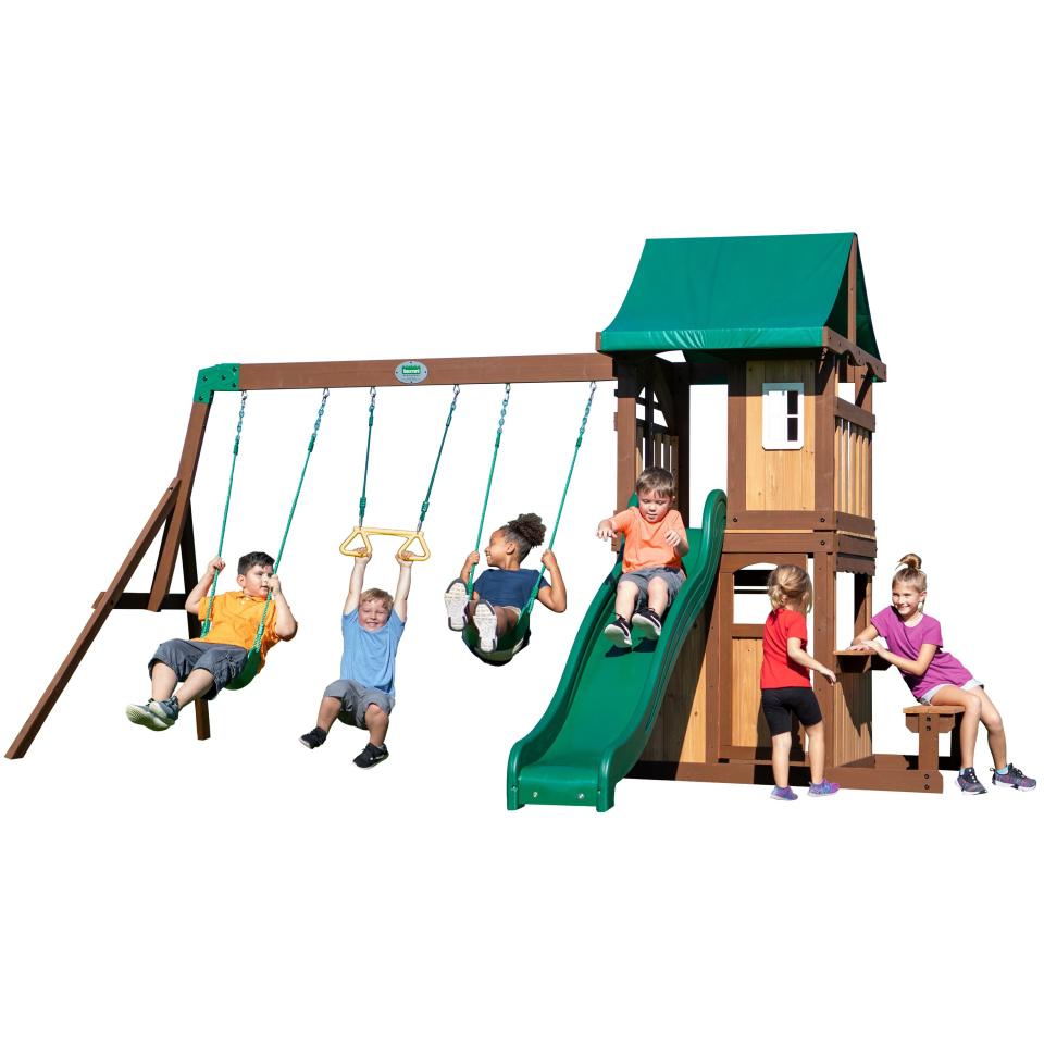 1) Lakewood Wooden Playset Residential Wood Playset