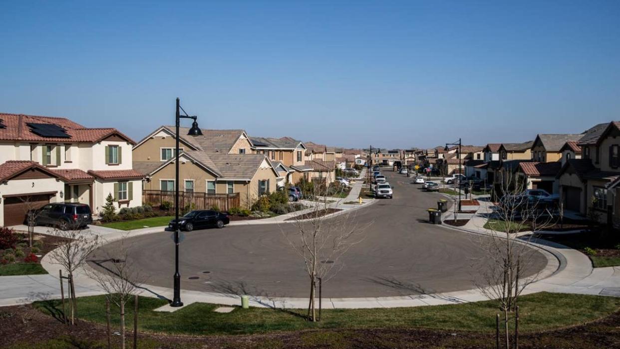 <div>A section of habited homes is seen at the planned community at River Islands in Lathrop, California Thursday, Mar. 4, 2021. (Stephen Lam/The San Francisco Chronicle via Getty Images)</div>