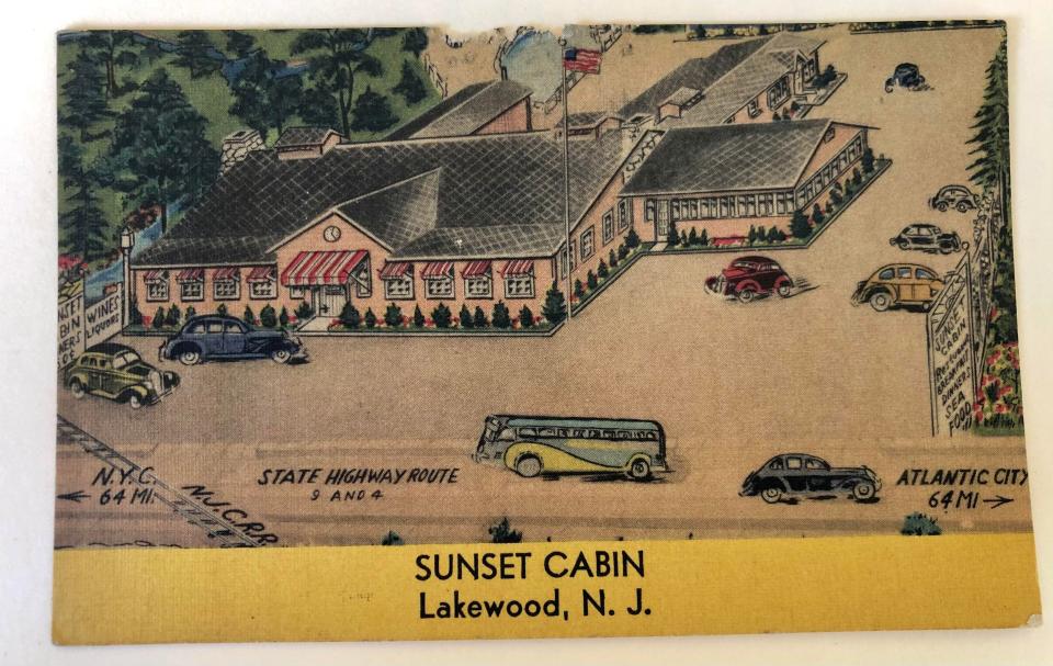 A postcard picturing Peterson's Sunset Cabin, which operated from the 1940s to late '90s in Lakewood.