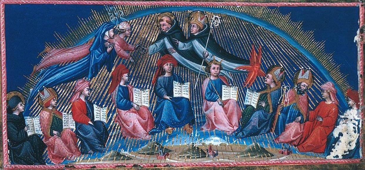 <span class="caption">Illustration of Dante's Paradiso.</span> <span class="attribution"><a class="link " href="https://commons.wikimedia.org/wiki/File:Dante_Pd10_BL_Yates_Thompson_36_f147.jpg" rel="nofollow noopener" target="_blank" data-ylk="slk:Giovanni di Paolo;elm:context_link;itc:0;sec:content-canvas">Giovanni di Paolo </a></span>
