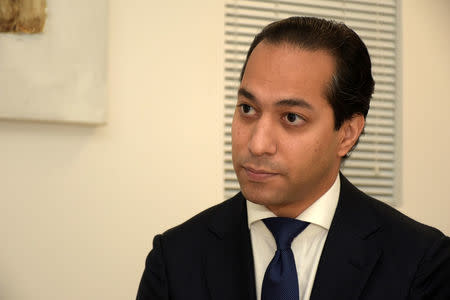 Ali Sadr Hashemi Nejad, the Iranian chairman of Maltese-registered Pilatus Bank, speaks to the media at Pilatus Bank in Ta' Xbiex, Malta, April 27, 2017. Times of Malta/Mark Zammit Cordina/Handout via REUTERS