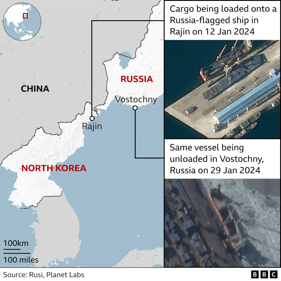 Đồ họa cho thấy đường đi của tên lửa Triều Tiên tới Nga
