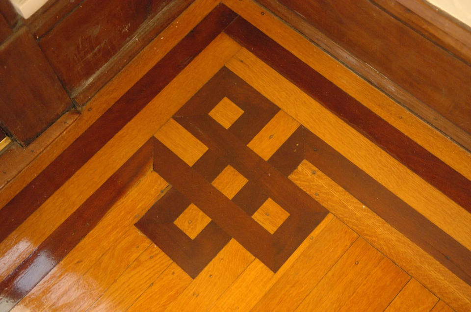 A detail of the floors in the Leiman House. Most of the historic homes in Tampa’s Hyde Park neighborhood have been meticulously restored.