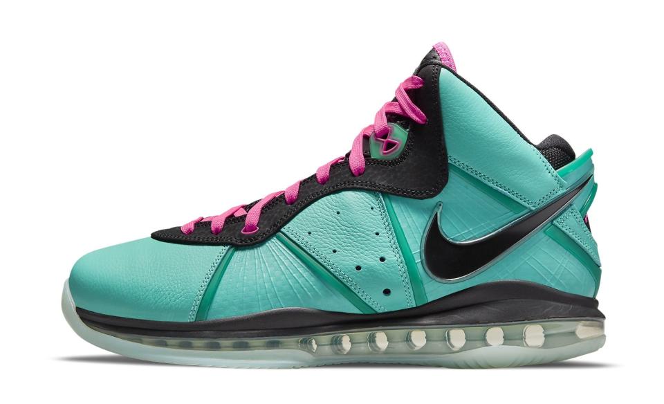 The lateral side of the Nike LeBron 8 “South Beach.” - Credit: Courtesy of Nike