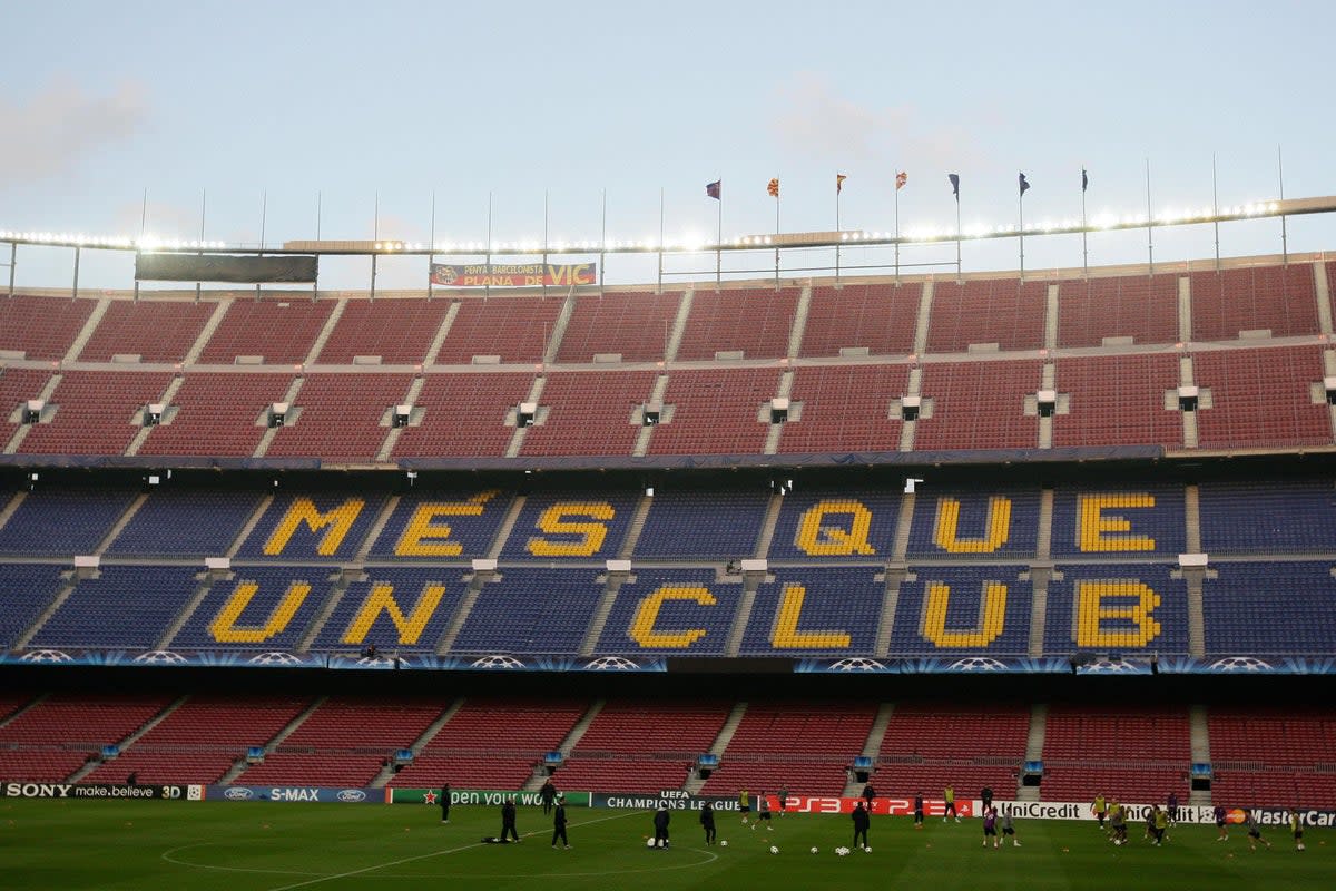 Barcelona are facing charges relating to alleged payments to a former vice-president of the Spanish referees’ committee (Dave Thompson/PA) (PA Archive)