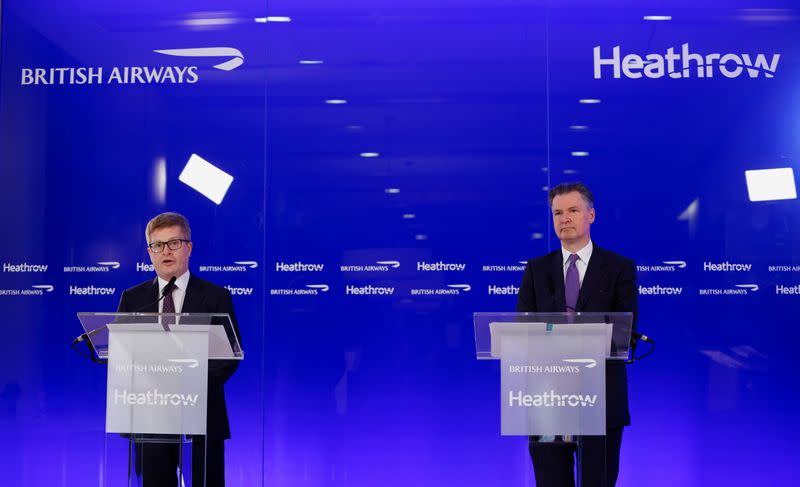 Heathrow Airport CEO Holland-Kaye and British Airways CEO Doyle hold a joint news conference in London