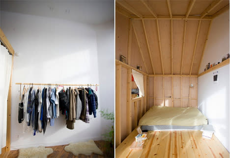 closet and bed