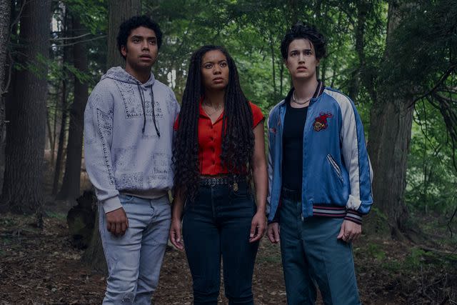 <p>Brooke Palmer/Prime Video</p> Chance Perdomo (Andre Anderson), Jaz Sinclair (Marie Moreau), Derek Luh (Jordan Li) in 'Gen V'