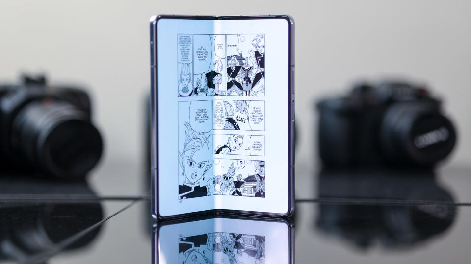 A photo of the Samsung Galaxy Z Fold 5 foldable smartphone