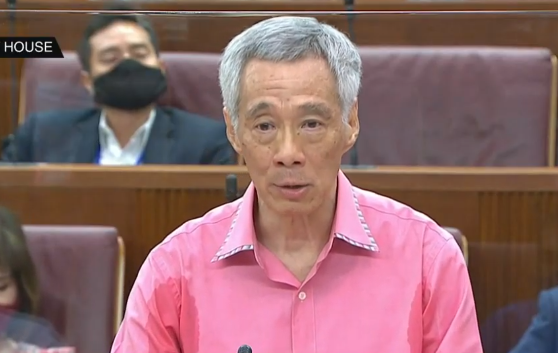 Prime Minister Lee Hsien Loong speaking in Parliament on 2 September. (SCREENSHOT: CNA/YouTube)